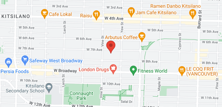 map of 305 2256 W 7TH AVENUE